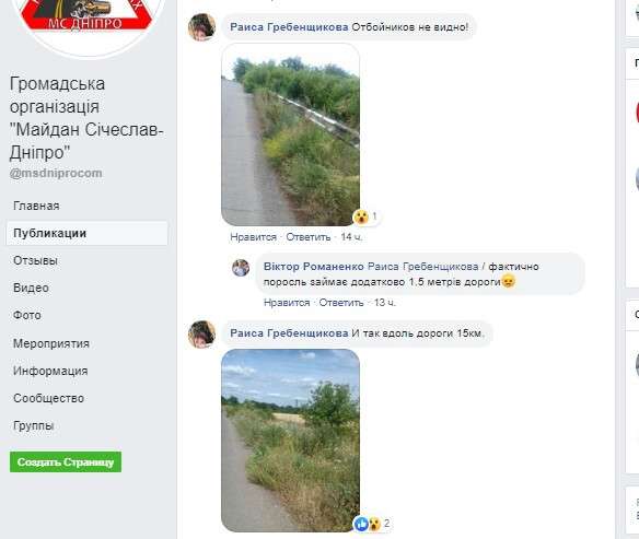 Облсовет, которым руководит Олейник, не следит за состоянием обочин на дорогах Днепропетровщины (фото).jpg