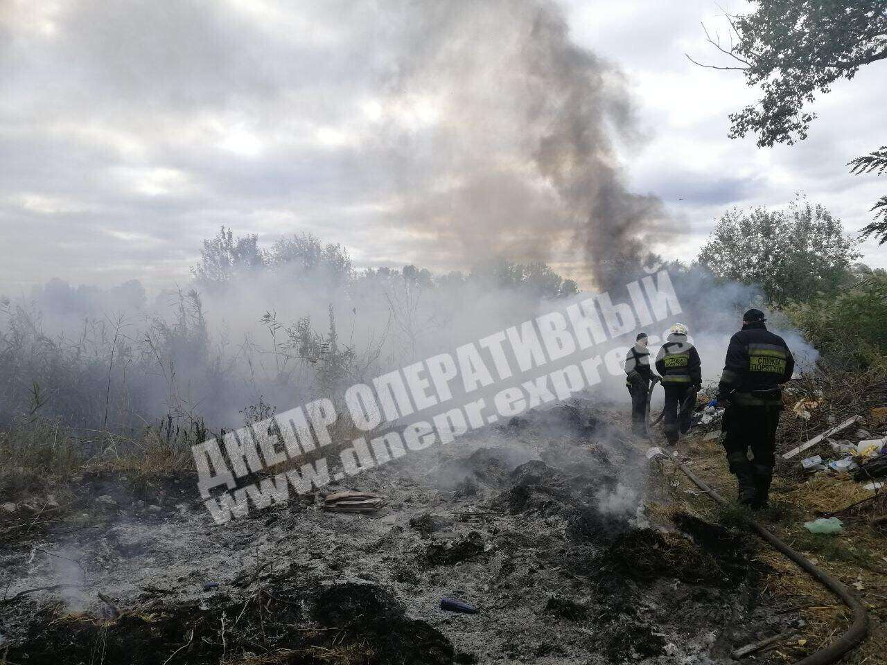 В Днепре случился пожар вблизи частного сектора: фото