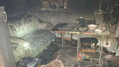 В Днепре на улице Гринченко сгорел жилой дом