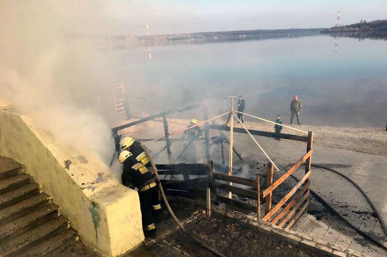 Пожар в Приднепровске Днепр