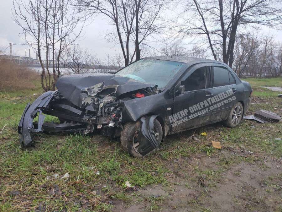 В Днепре на Далекой Mitsubishi врезался в дерево