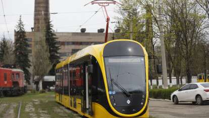 испытания нового трамвая в Днепре