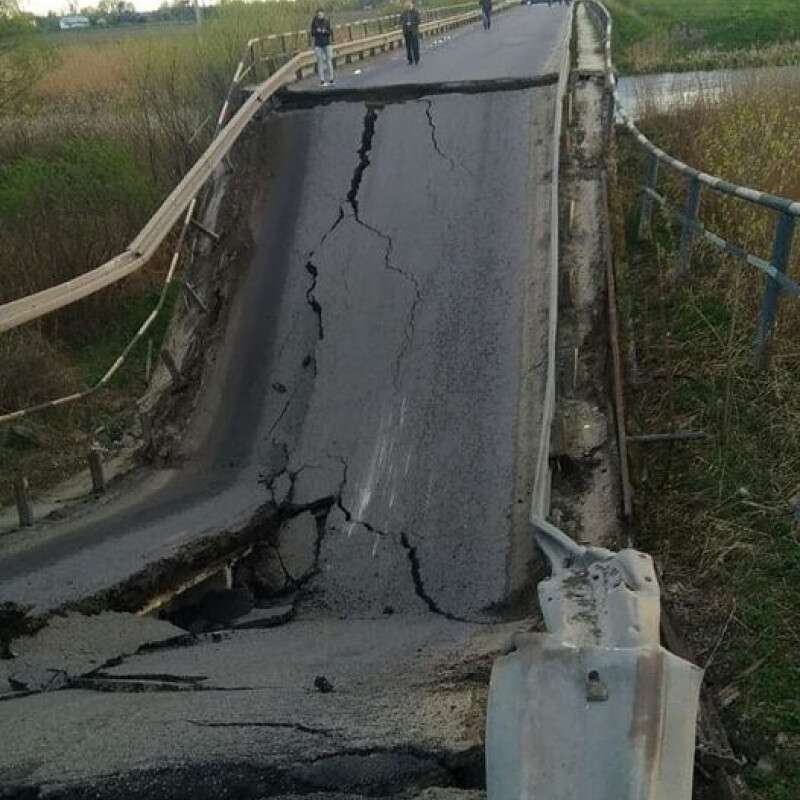 Обвал моста во Львоской области