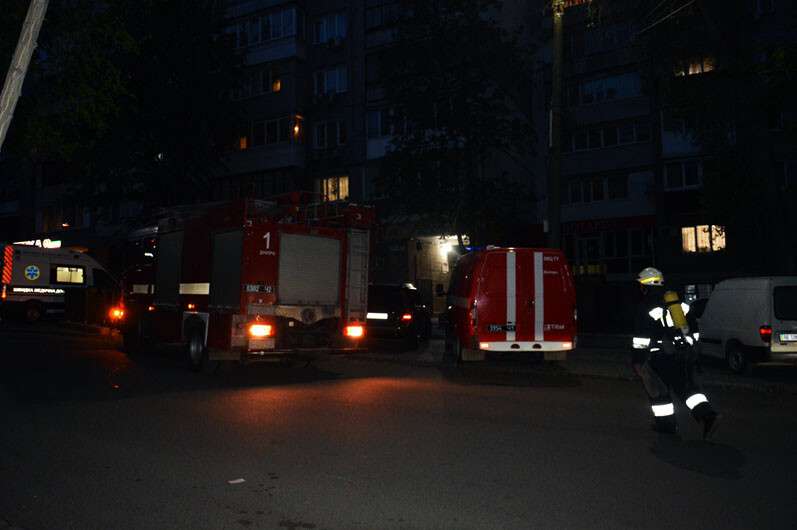 Пожар на улице Шевченко в Днепре