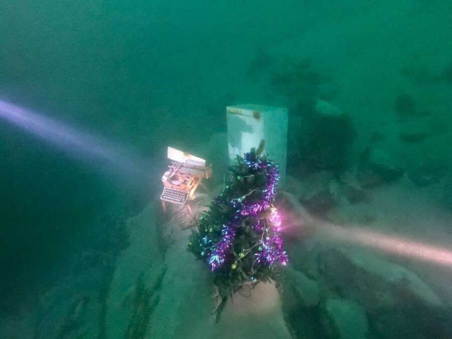 елка под водой