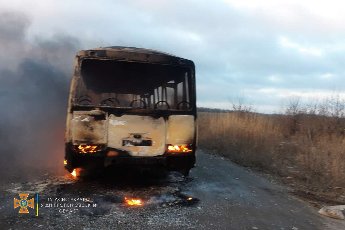Сгорел пассажирский автобус