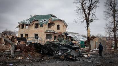 Погибшие российские военные в Гостомеле Киевской области (1)