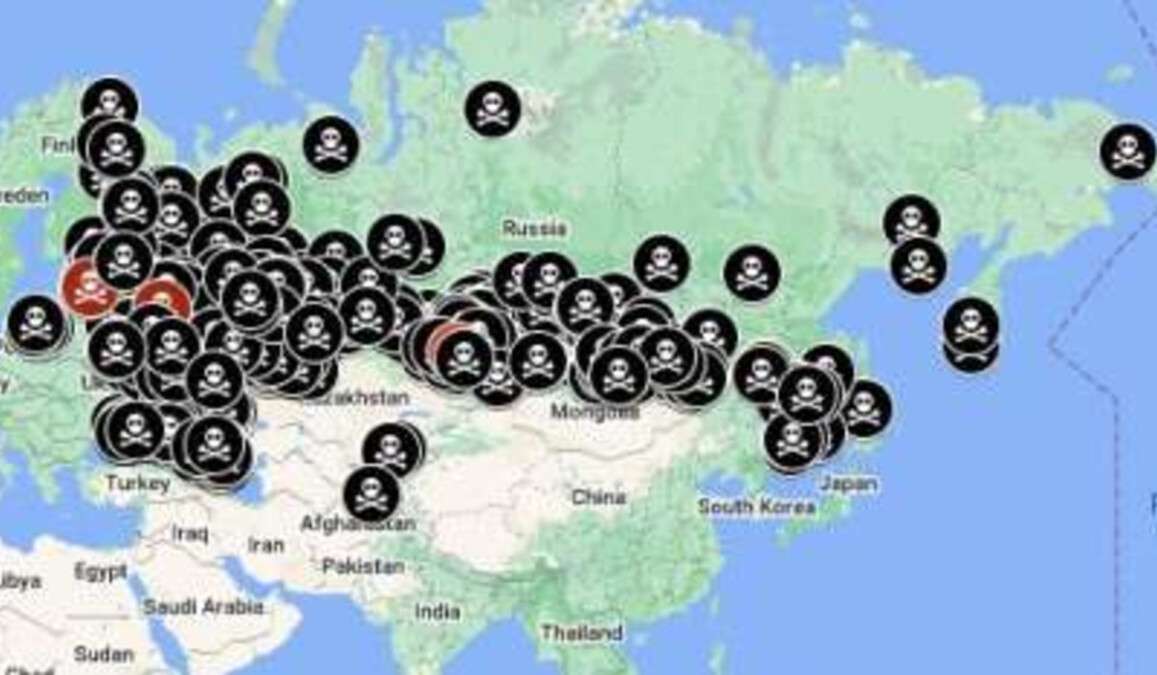 Информационные войска Украины сделали карту мертвых оккупантов