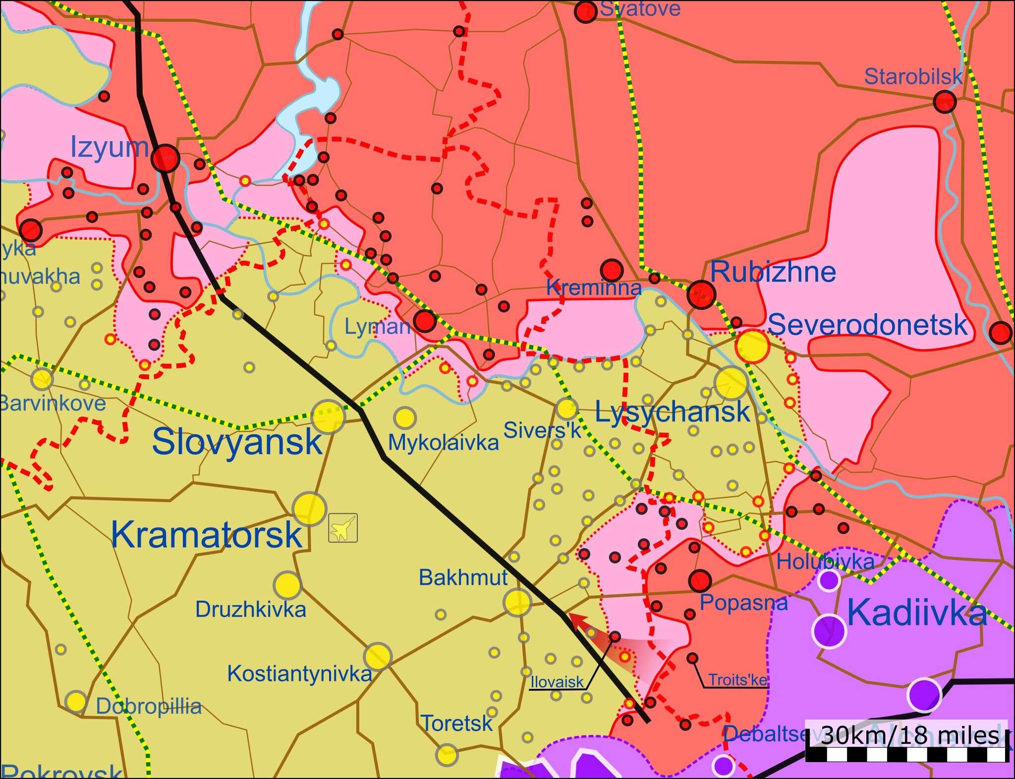 Карта боевых действий на 27 мая в Украине - Днепр Оперативный