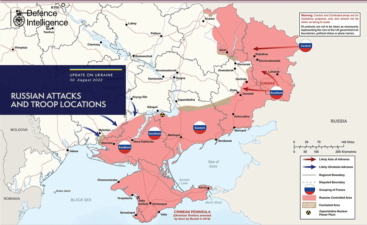 карта боевых действий на 31 августа