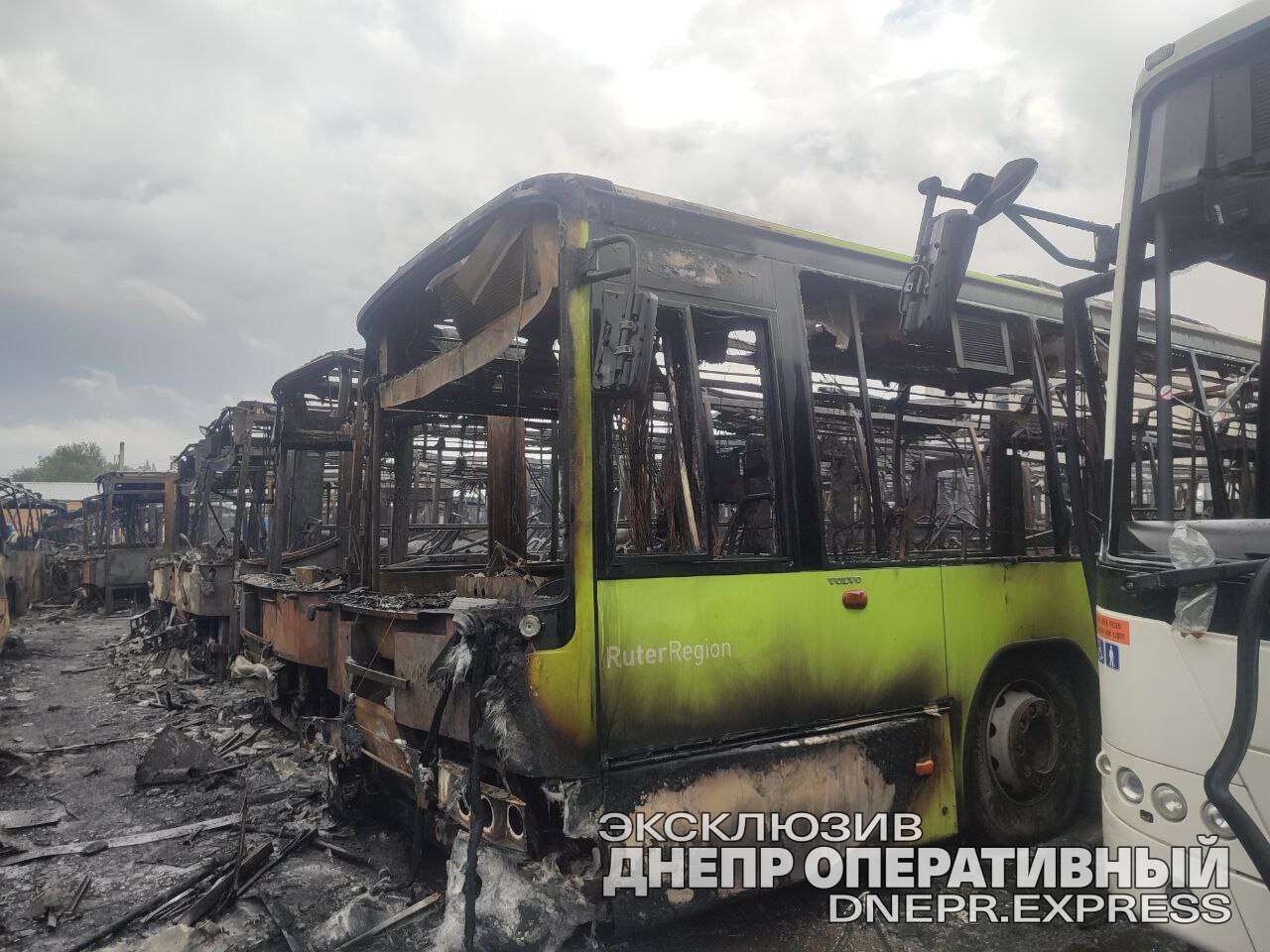 сгоревшие автобусы днепр