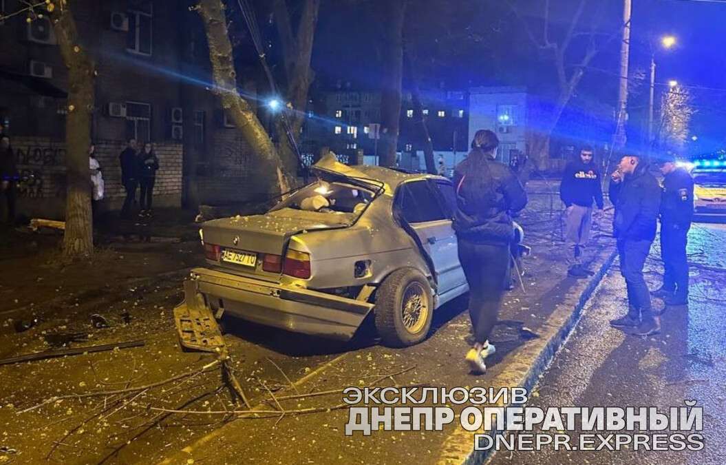 BMW влетел в дерево