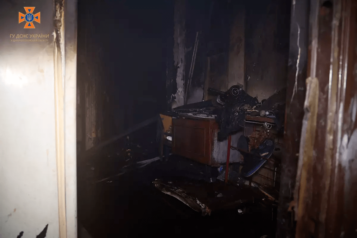 Сгорела квартира в Днепре