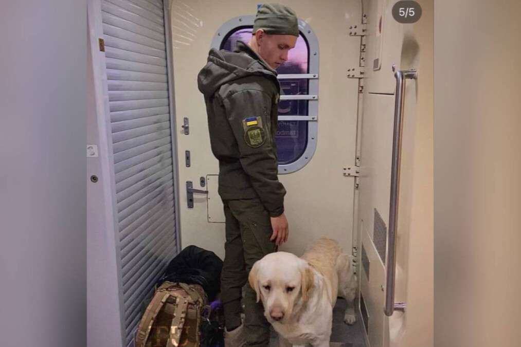 Военный в поезде