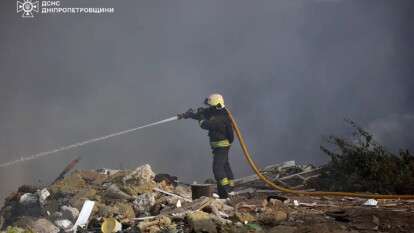 Масштабный пожар в Днепровском районе