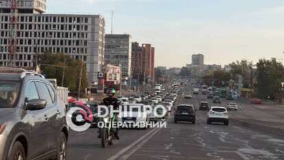 Затор на Слобожанському проспекті 17 вересня 2025