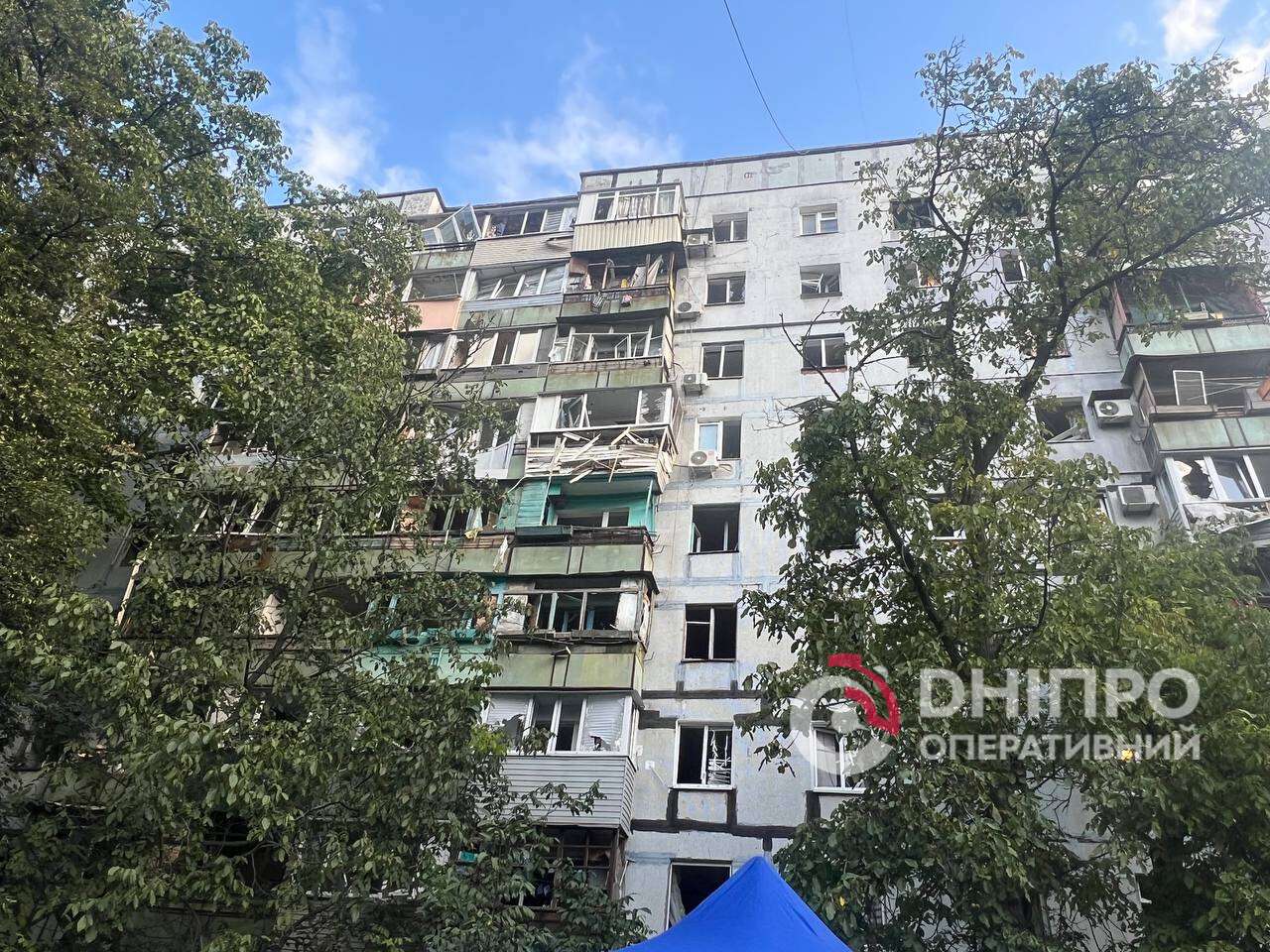 Последствия российской атаки на Днепр 20.09.2025