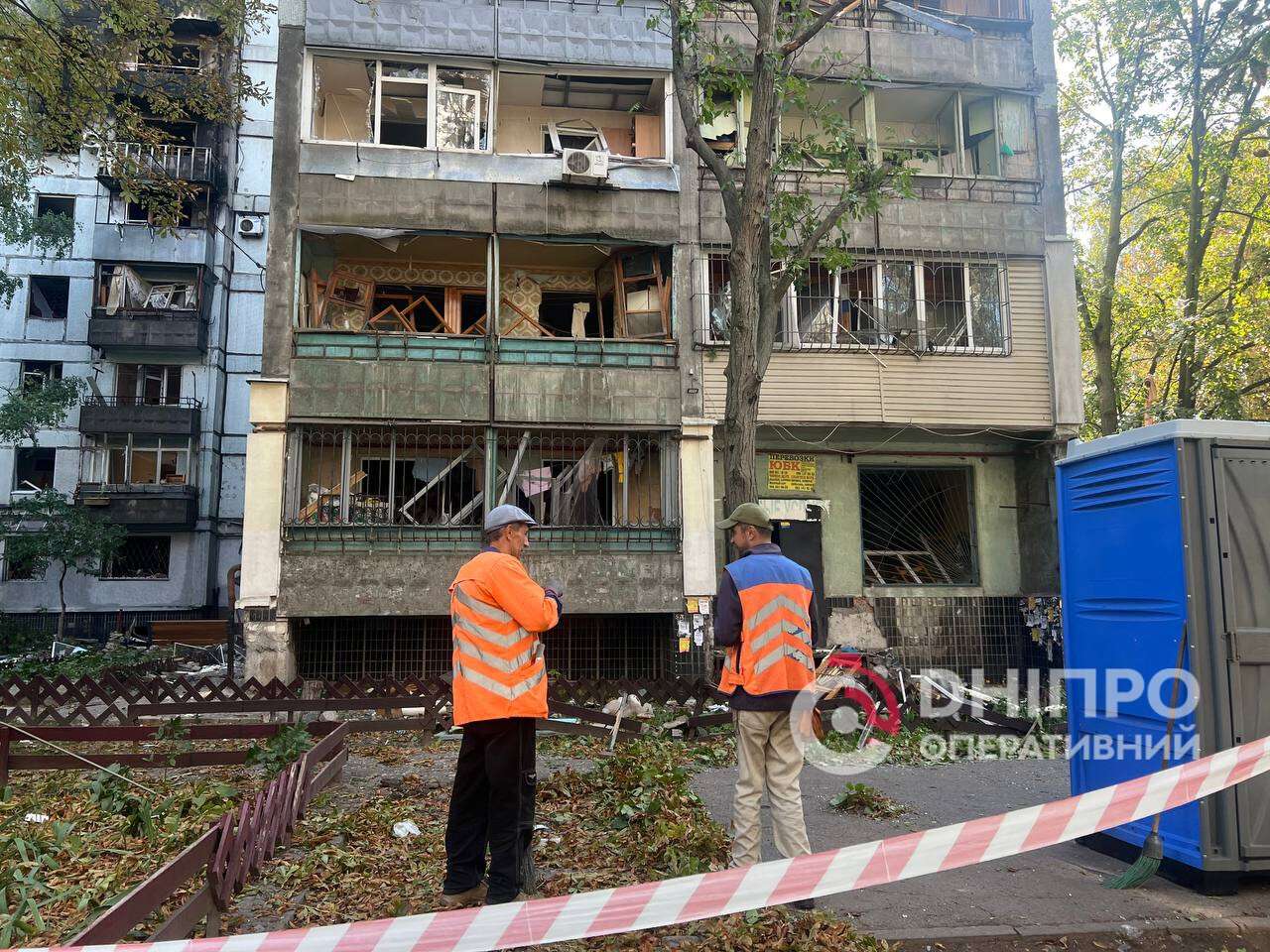 Последствия российской атаки на Днепр 20.09.2025