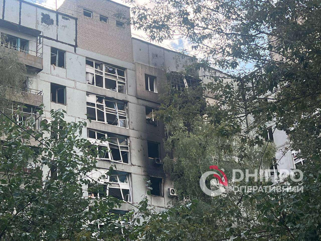 Последствия российской атаки на Днепр 20.09.2025