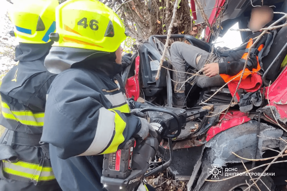 Вантажівка врізалася в дерево