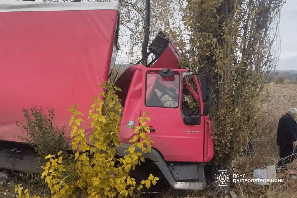 Вантажівка врізалася в дерево