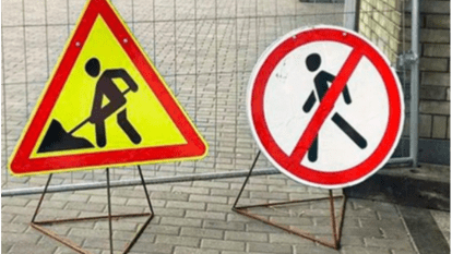 Перекриття тротуару на проспекті Науки