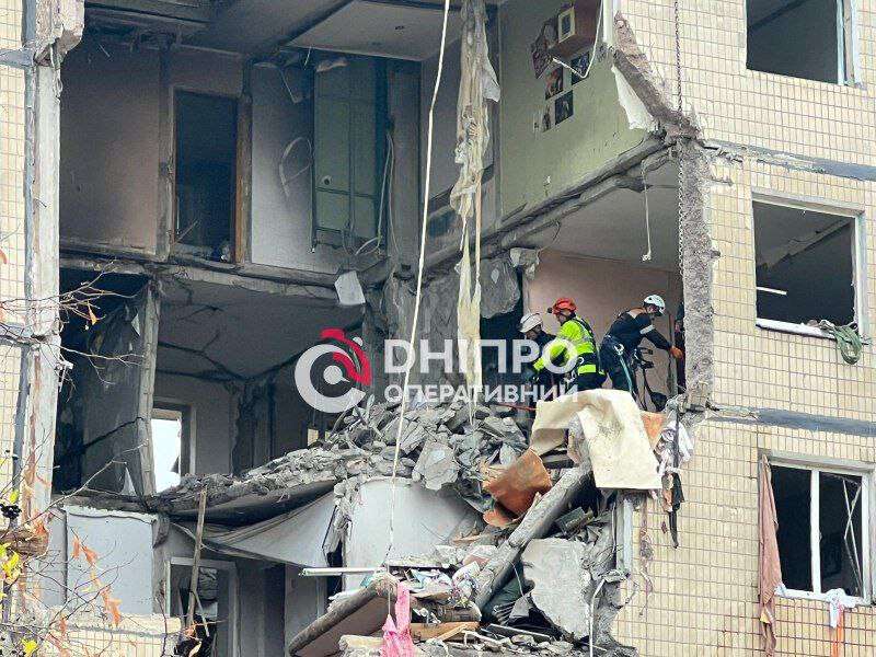 Удар по будинку в Дніпрі