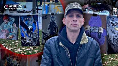 Ветеран-художник на Лівобережному розповів свою історію: від поранення до малювання