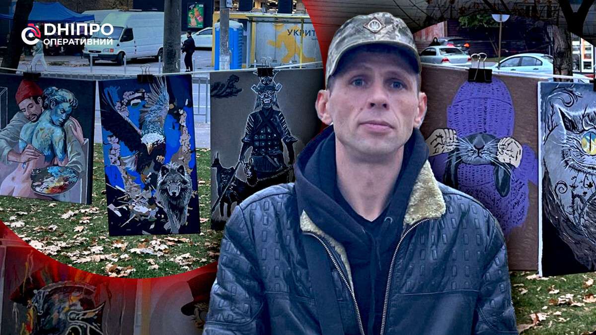 Ветеран-художник на Левобережном рассказал свою историю: от ранения до рисования