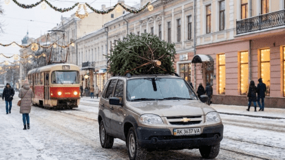 Перевезення ялинки на авто