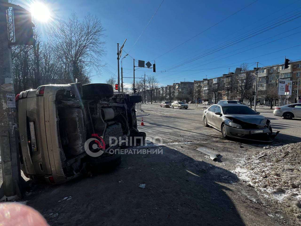 ДТП на Александра Поля 3 февраля: перевернулась Toyota - подробности