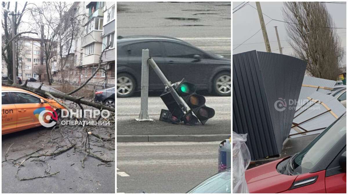 Негода вирує: вітер повалив дерева, паркани та світлофори