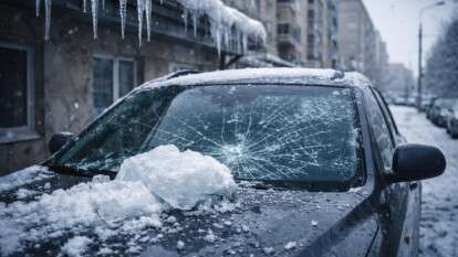 На авто впала бурулька