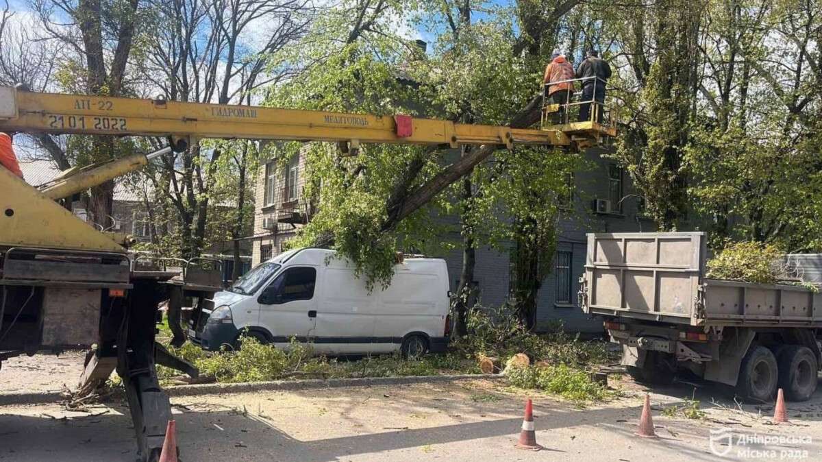 Буревій у Дніпрі: комунальники ліквідовують наслідки негоди