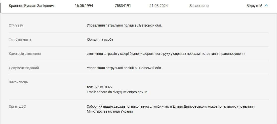 Поки депутат-мажор Руслан Краснов нібито служить, його люксовий автомобіль збирає десятки штрафів по всій країні