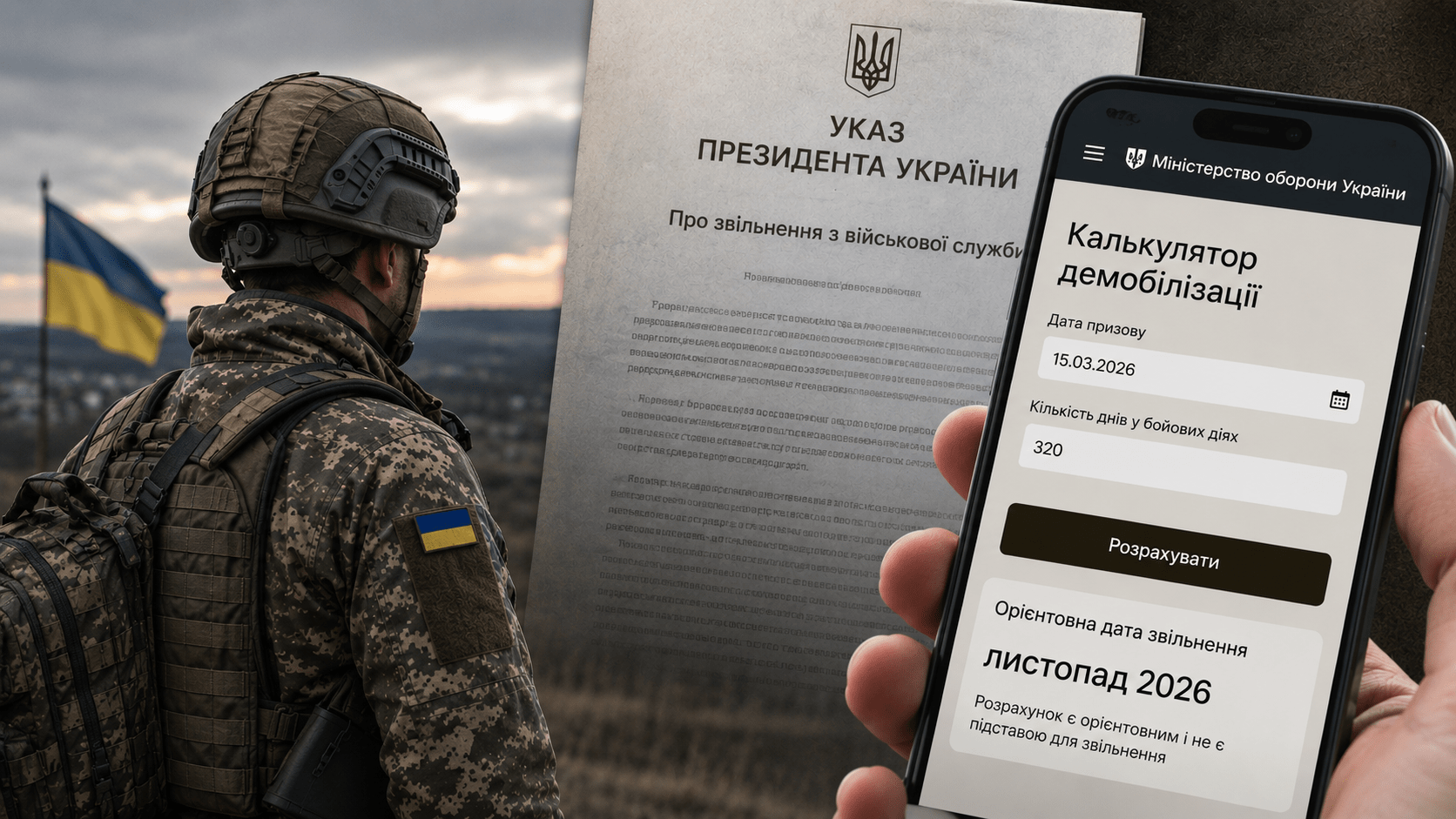 Міноборони готує «калькулятор демобілізації»: як це працюватиме
Міністерство оборони України планує запустити спеціальний «калькулятор демобілізації», який дозволить військовослужбовцям самостійно перевіряти, коли вони можуть потрапити під звільненн