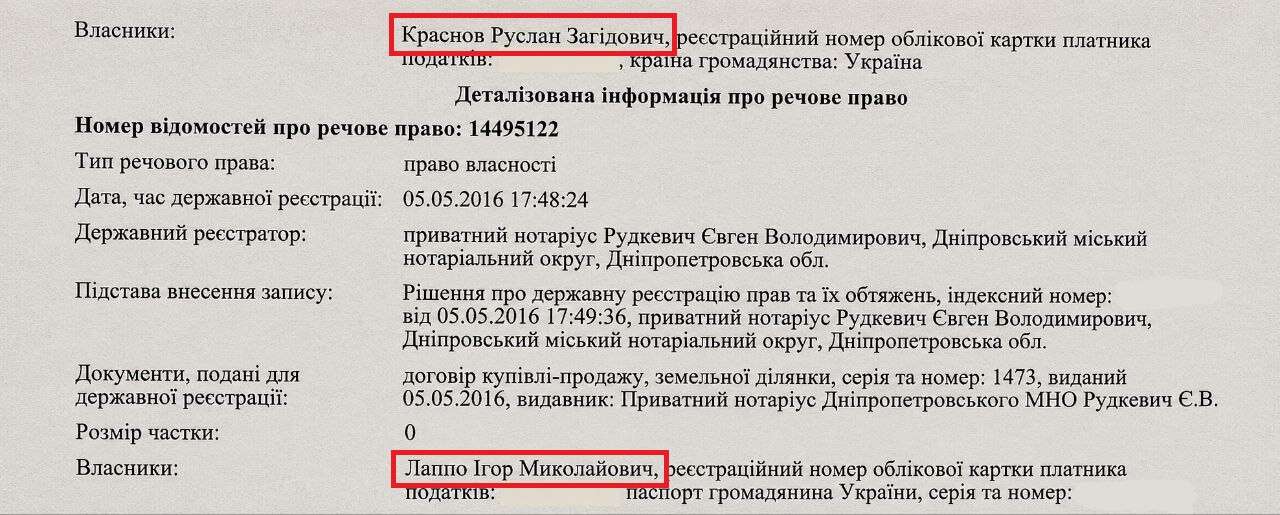 Депутат-мажор Руслан Краснов завладел 40 га земли в Днепропетровской области через схему со своими депутатами