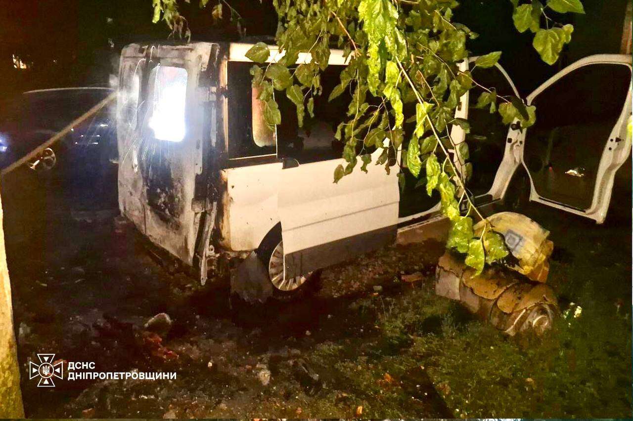 Пожар на улице Национальной Гвардии в Днепре ночью 10 августа
