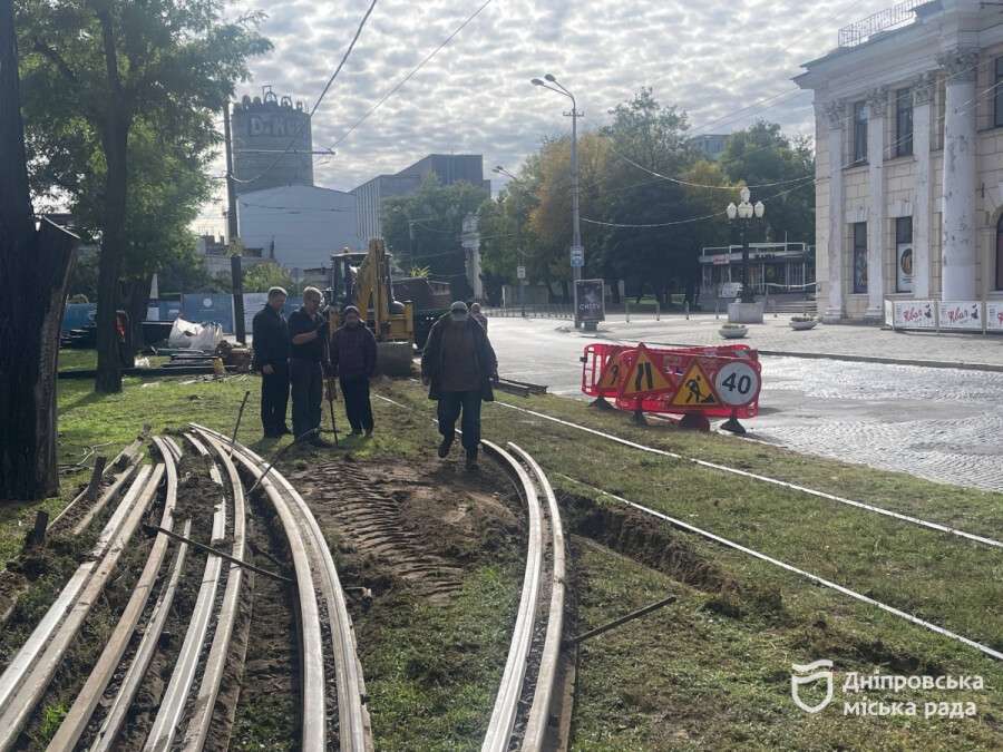 Ремонт трамвайных путей в Днепре